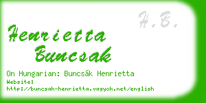 henrietta buncsak business card