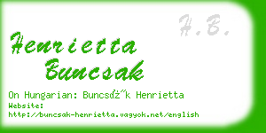 henrietta buncsak business card